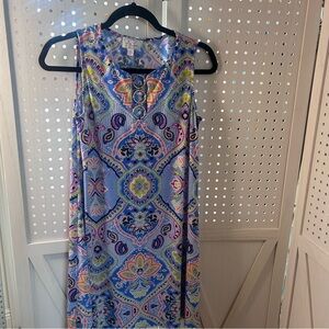 Vibrant Paisley Sleeveless Midi Dress